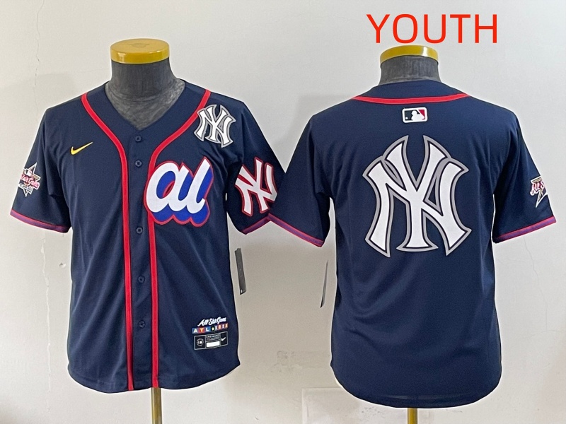 Youth 2025 New York Yankees Blank Drak Blue All star Blank Blue Nike MLB Jersey style 19